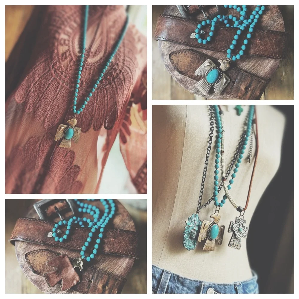 Necklace Aztec Eagle Statement Pendant